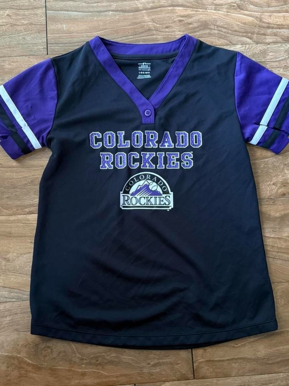 Colorado Rockies Youth Black & Purple Baseball Jersey